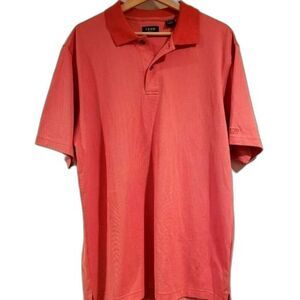 Izod Golf Red White Stripe Polo Short Sleeve Shirt Size Large